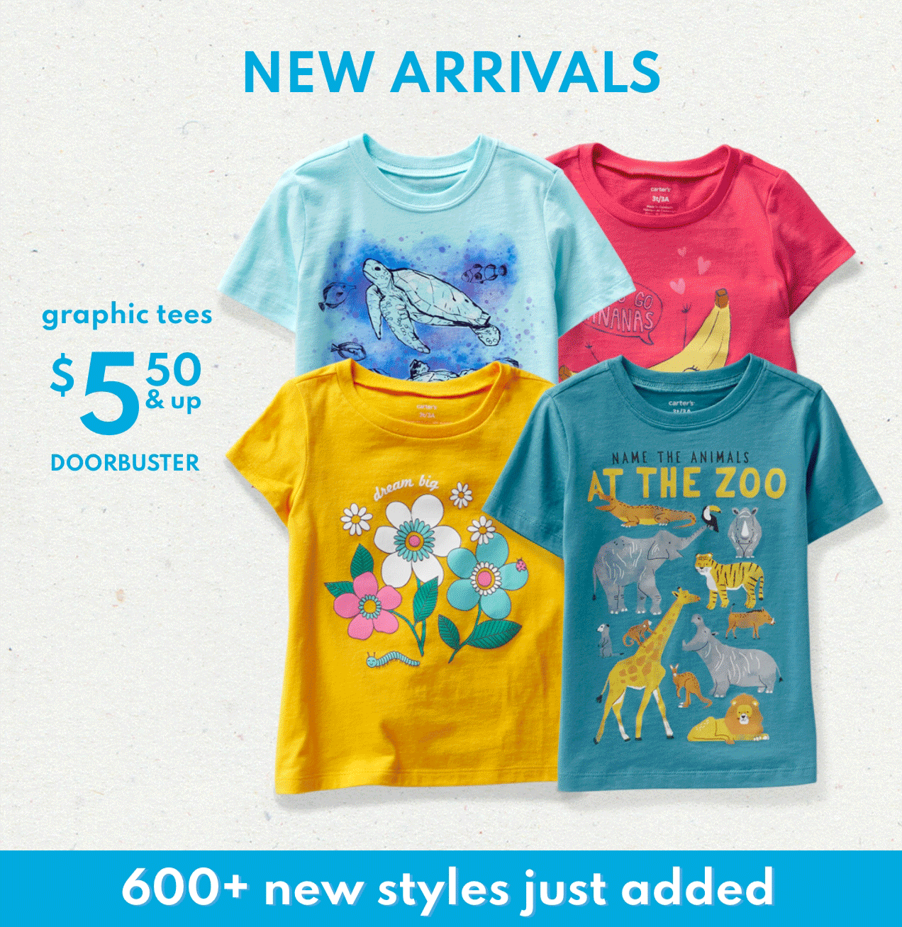 NEW ARRIVALS | graphic tees $5.50 & up DOORBUSTER | 600+ new styles just added