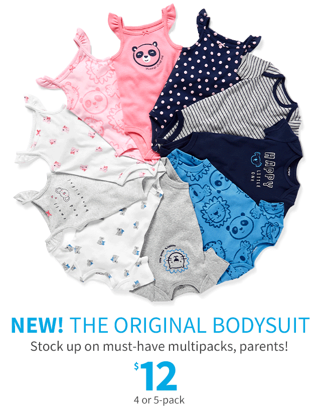 NEW! THE ORIGINAL BODYSUIT | Stock up on must- have multipacks, parents! | $12 4 or 5- pack