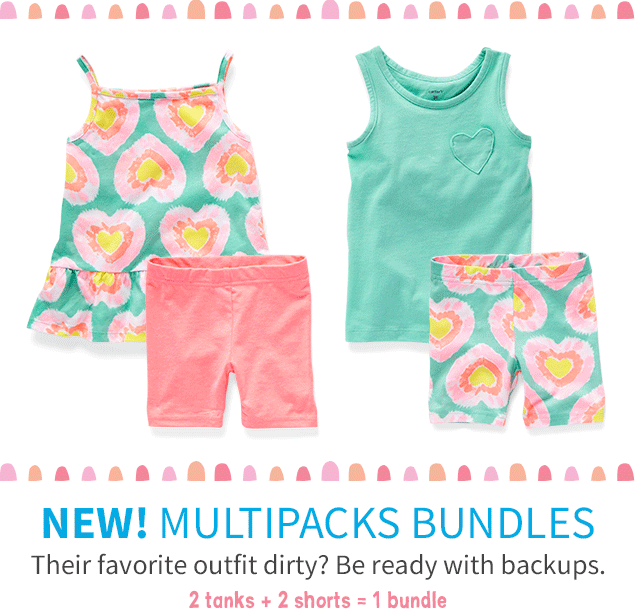 NEW! MULTIPACKS BUNDLES | Their favorite outfit dirty? Be ready with backups. | 2 tanks + 2 shorts = 1 bundle