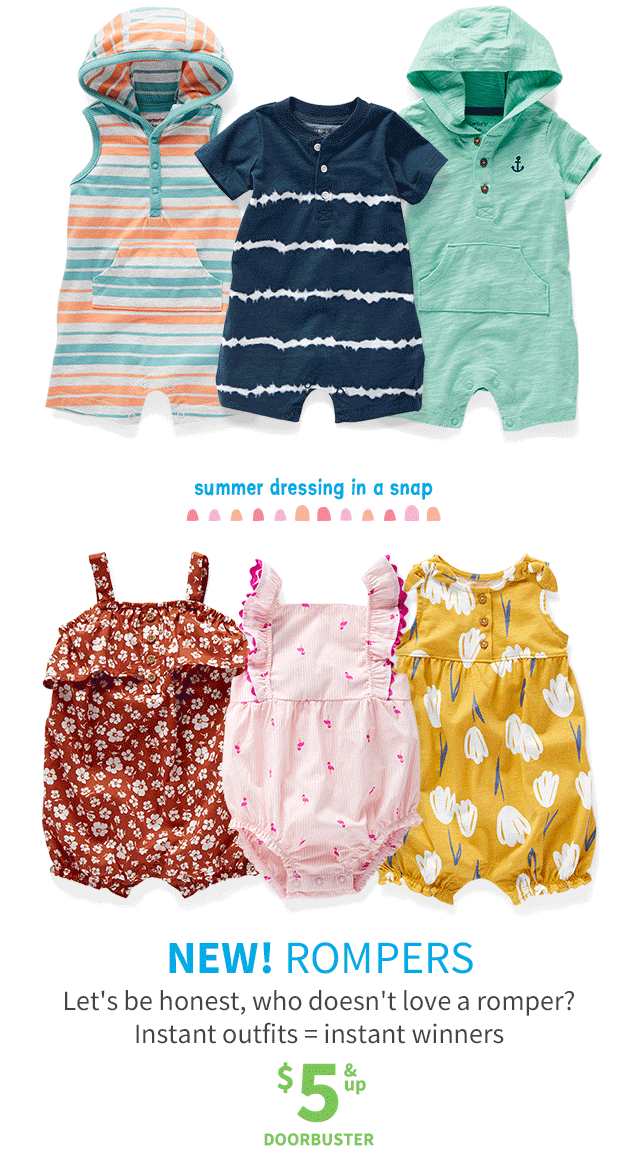 summer dressing in a snap | NEW! ROMPERS | Let's be honest, who doesn't love a romper? Instant outfits = instant winners | $5 & up DOORBUSTER
