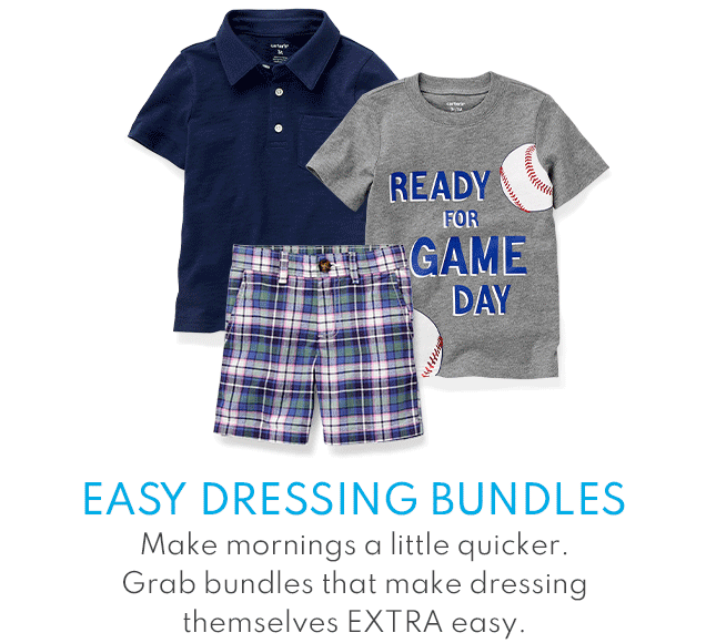 EASY DRESSING BUNDLES | Make mornings a little quicker. Grab bundles that make dressing themselves EXTRA easy.