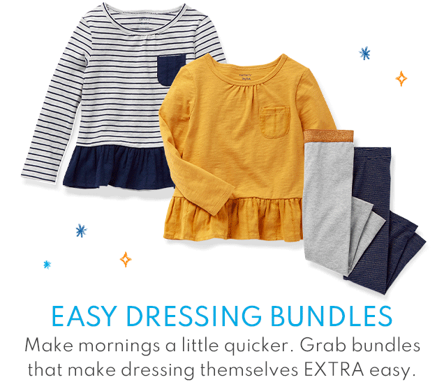 EASY DRESSING BUNDLES | Make mornings a little quicker. Grab bundles that make dressing themselves EXTRA easy.