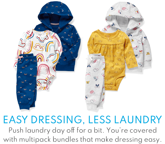 EASY DRESSING, LESS LAUNDRY | Push laundry day off for a bit. You're covered with multipack bundles that make dressing easy.