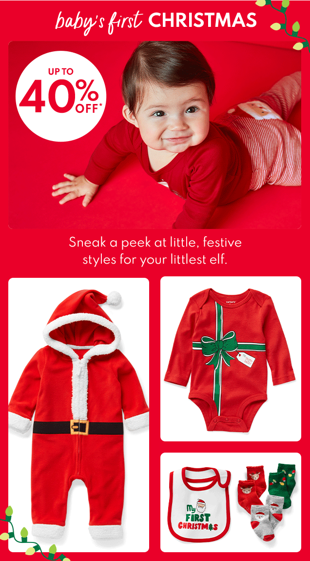 baby's first CHRISTMAS | Sneak a peek at little, festive styles for your littlest elf.