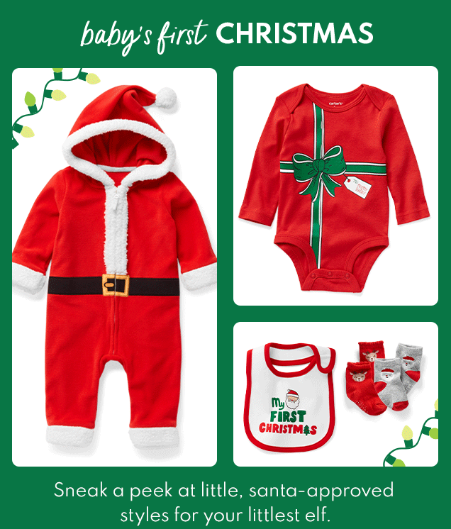 baby's first CHRISTMAS | Sneak a peek at little, santa-approved styles for your littlest elf. 