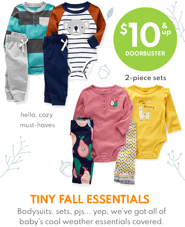 hello, cozy must-haves | TINY FALL ESSENTIALS | Bodysuits, sets, pjs... yep we've got all of baby's cool weather essentials covered.