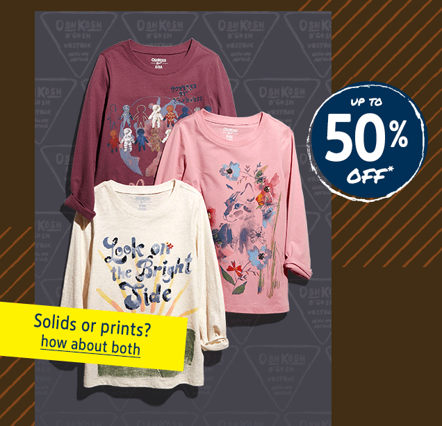 UP TO 50% OFF* | Solids or prints? | how about both.