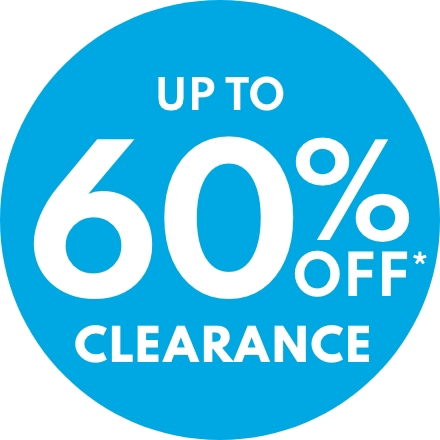 Up to 60% off* Clearance