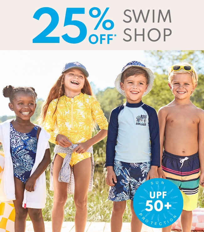 25% off* Swim Shop | UPF 50+ Sun Protection