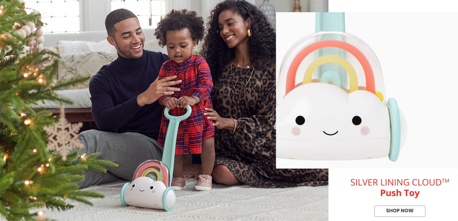 silver lining cloud push toy